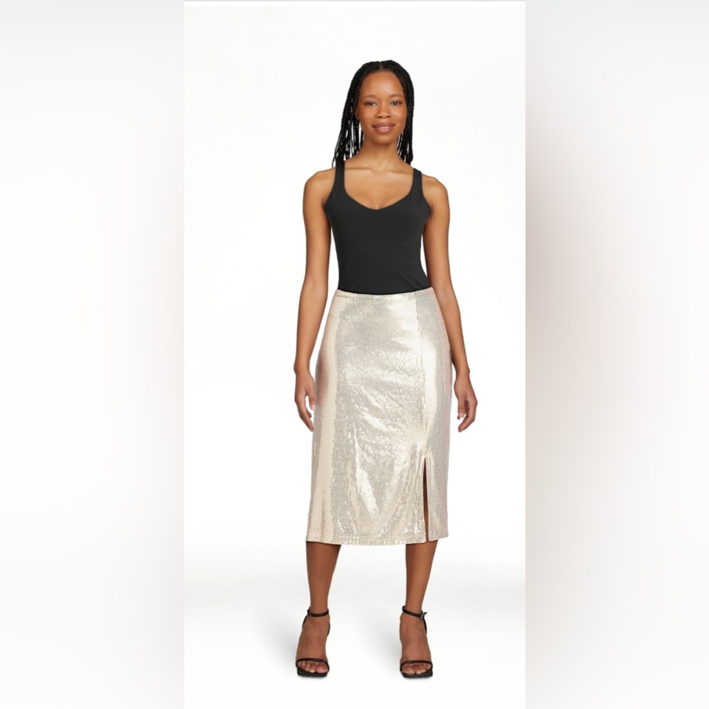 Elegant Gold Sequin Skirt TIME & TRU